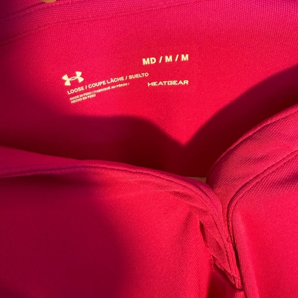 Under Armour Women’s HeatGear Polo Shirt Medium Pink Gorgeous Color Bright color - Picture 2 of 5